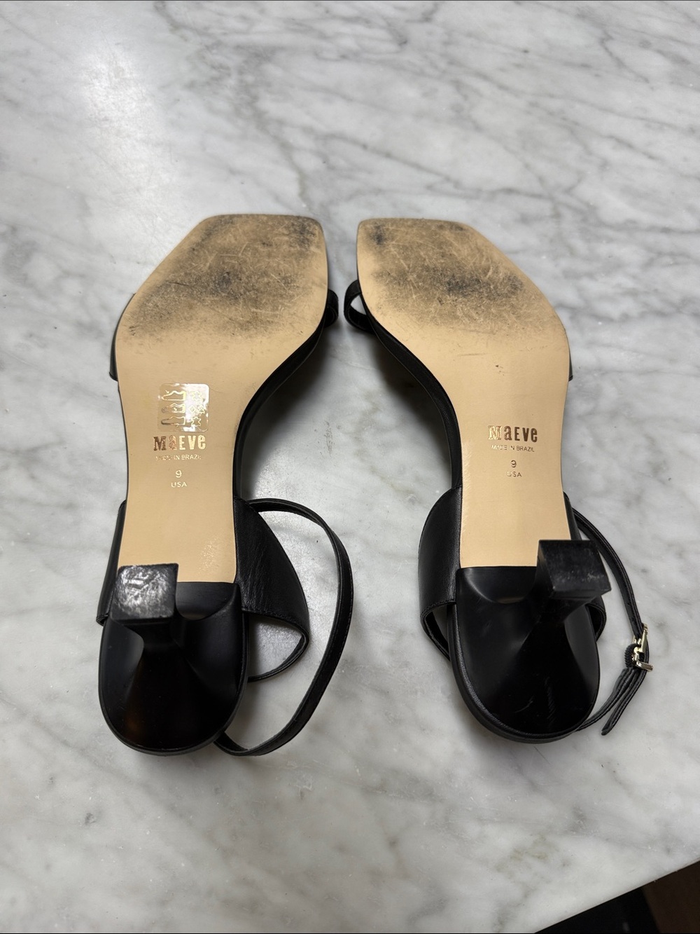 Anthropologie | Maeve Black Square Toe Kitten Heels Size 9 - Picture 7 of 12
